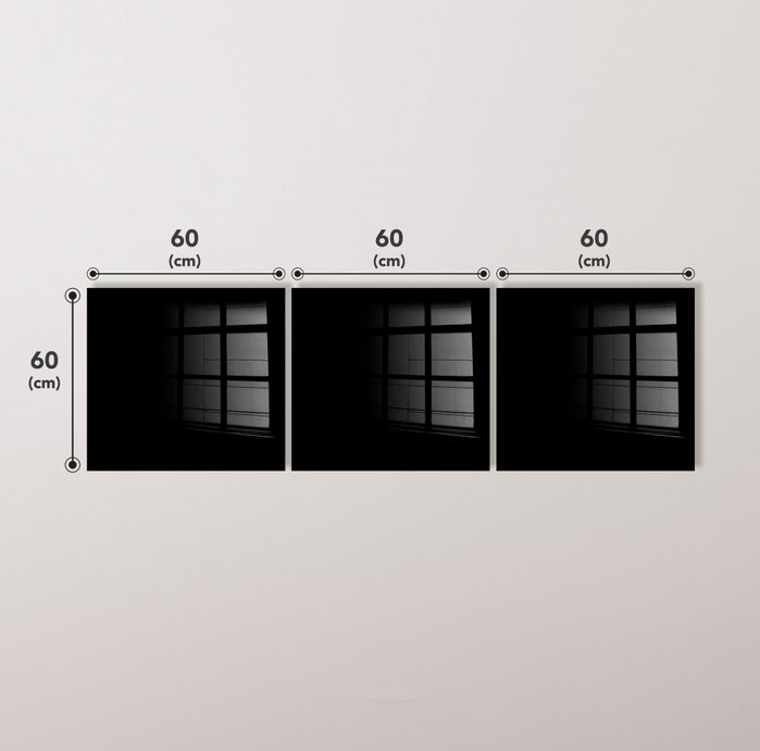 Wallity Conjunto de 3 Cuadros de Vidrio Templado Multicolor 60 x 60 cm